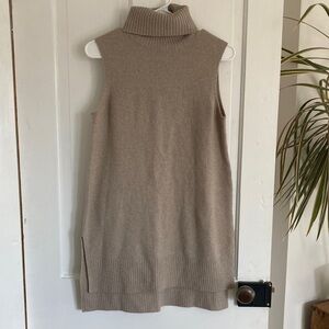 Marled Clothing Tan Sleeveless Turtleneck Sweater Dress/Tunic